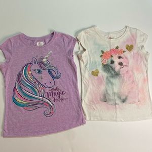 Garanimals 2 T-shirts Unicorn and Dog Design